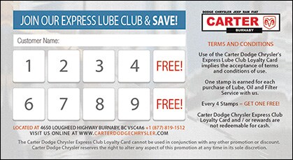 Carter Dodge Express Lube. Call us NOW! 1 (877) 819-1512 to speak with one of our knowledgeable Service Advisors!