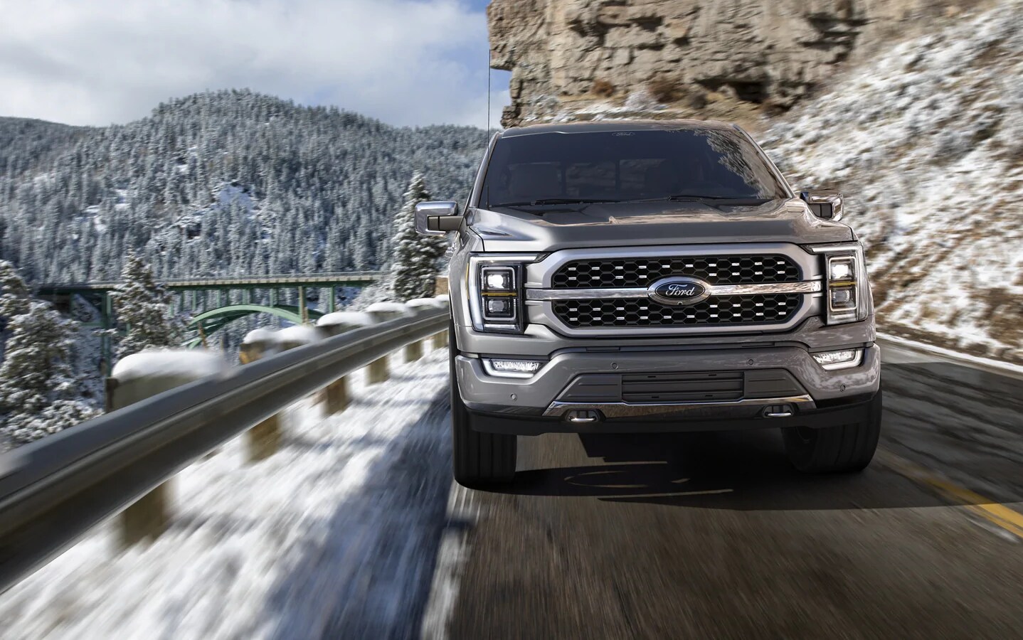 2020 F-150 Silver Driving On Roadway 2020 F-150 Silver Driving On Roadway