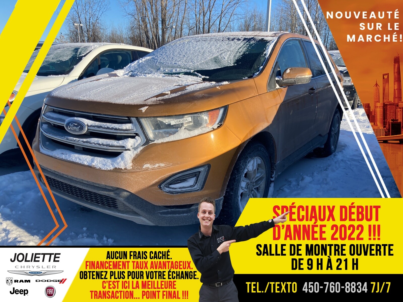 2016 Ford Edge SEL FWD CUIR GPS BLUETOOTH