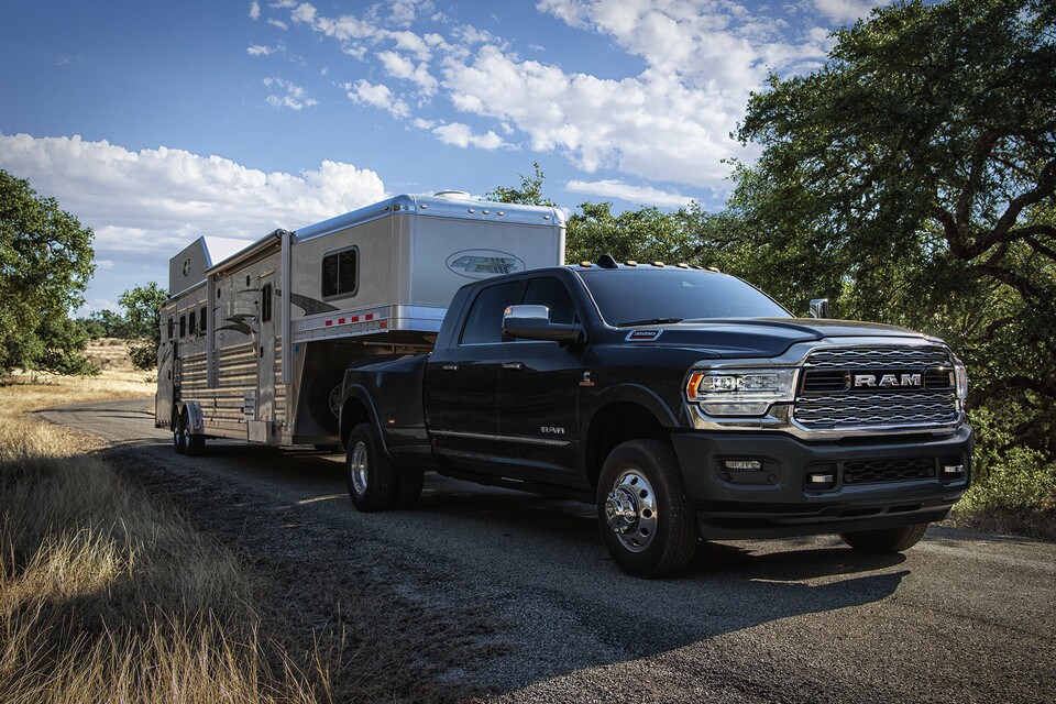 2021 Ram 3500 Towing A Trailer on unpaved road 2021 Ram 3500 Towing A Trailer on unpaved road