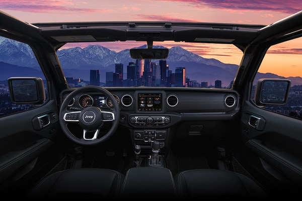 2020 Jeep Gladiator Interior with City Skyline