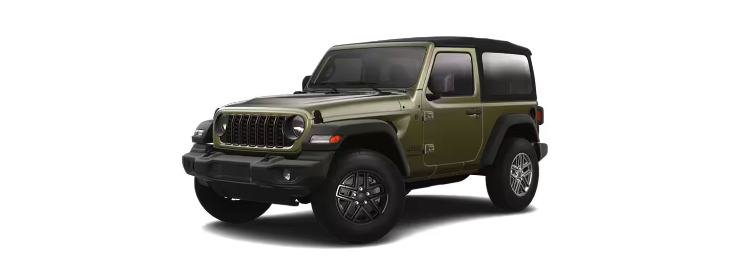 The Jeep Wrangler Sport S Trim in '41 Green.