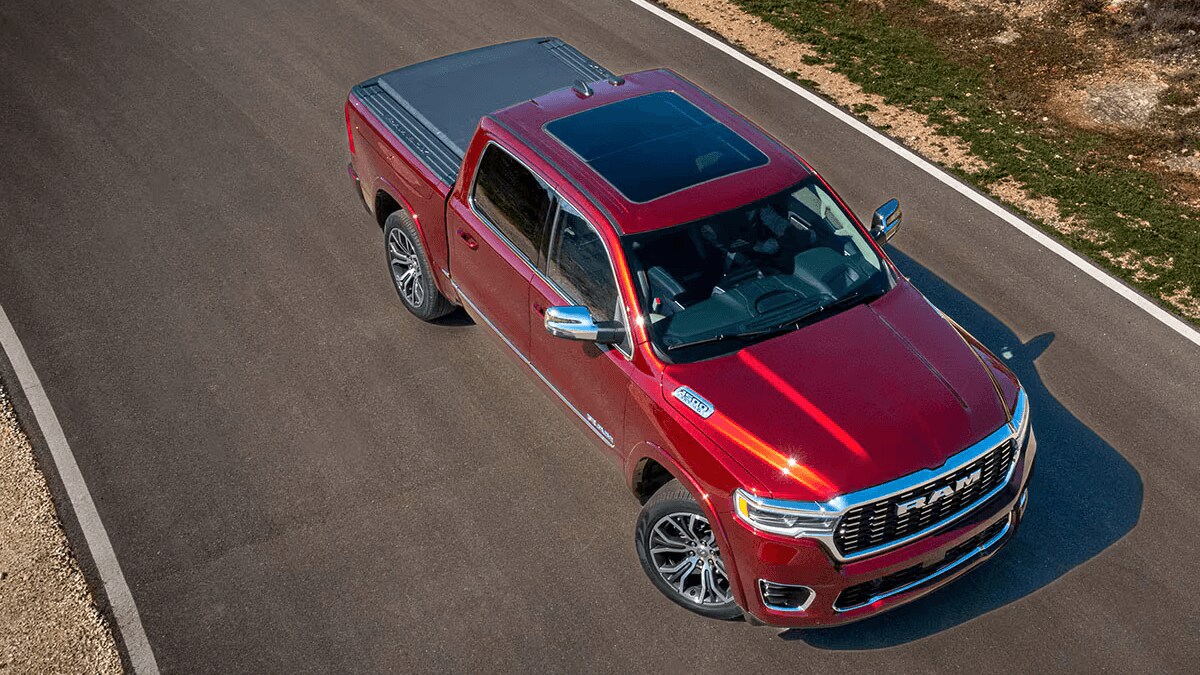 Overhead shot of Ram 1500 showing the bed