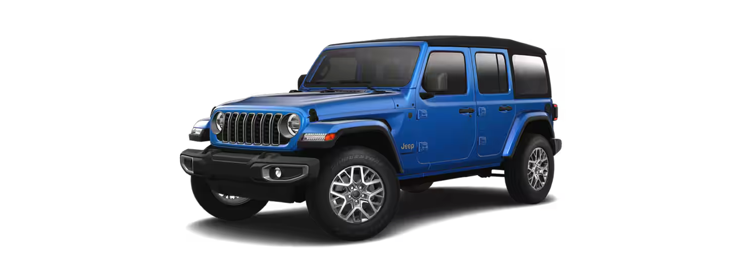 A 2025 Jeep Wrangler Sahara in Blue