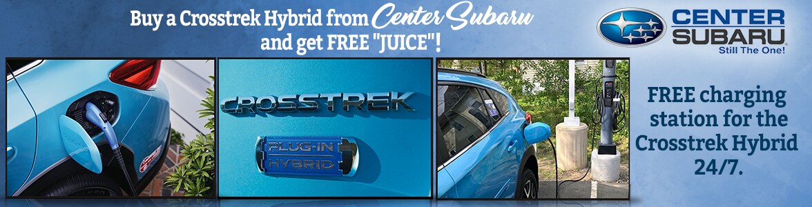 Buy a Subaru Crosstrek Hybrid from Center Subaru and get free charging