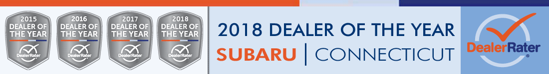 Center Subaru named DealerRater's 2018 CT Subaru Dealer of the Year - 4 years in a row