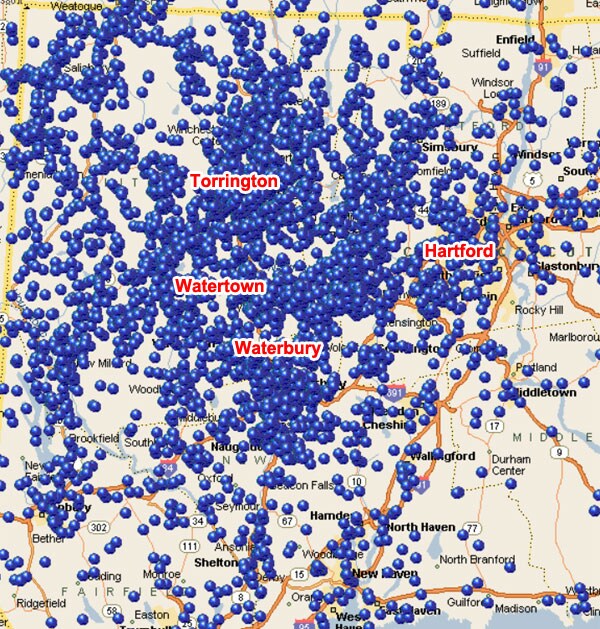 Center Subaru Customer Map. Where do you live.