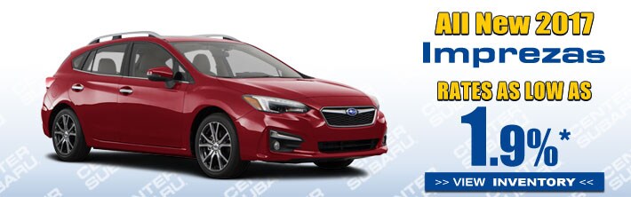 2017 Impreza rates at Center Subaru, Torrington CT