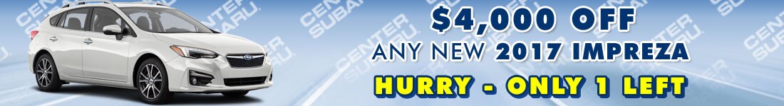 nEW 2017 Impreza Clearance at Center Subaru