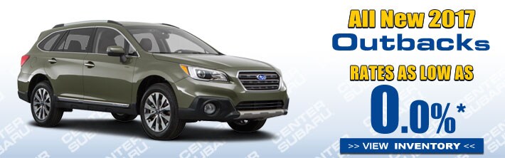 2017 Outback rates at Center Subaru, Torrington CT