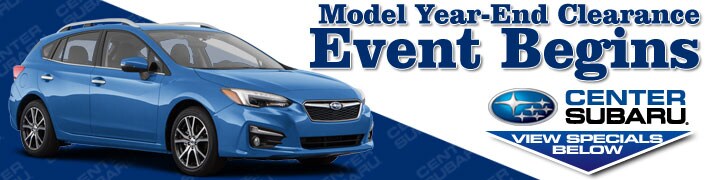 View Center Subaru's model year-end clearance specials below and save