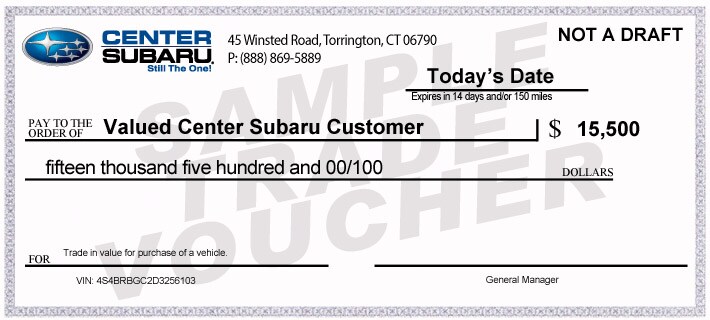 Center Subaru Trade Voucher