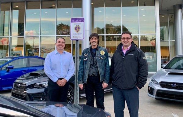 Purple heart parking at Center Subaru
