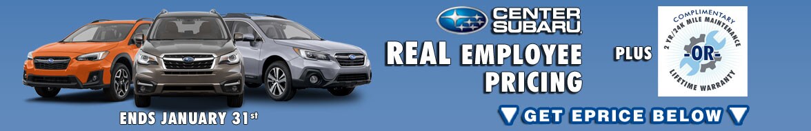 Enjoy REAL employee savings and your choice warranty at Center Subaru Torrington CT