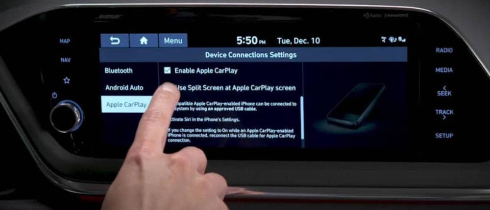 using Apple carplay in a Hyundai