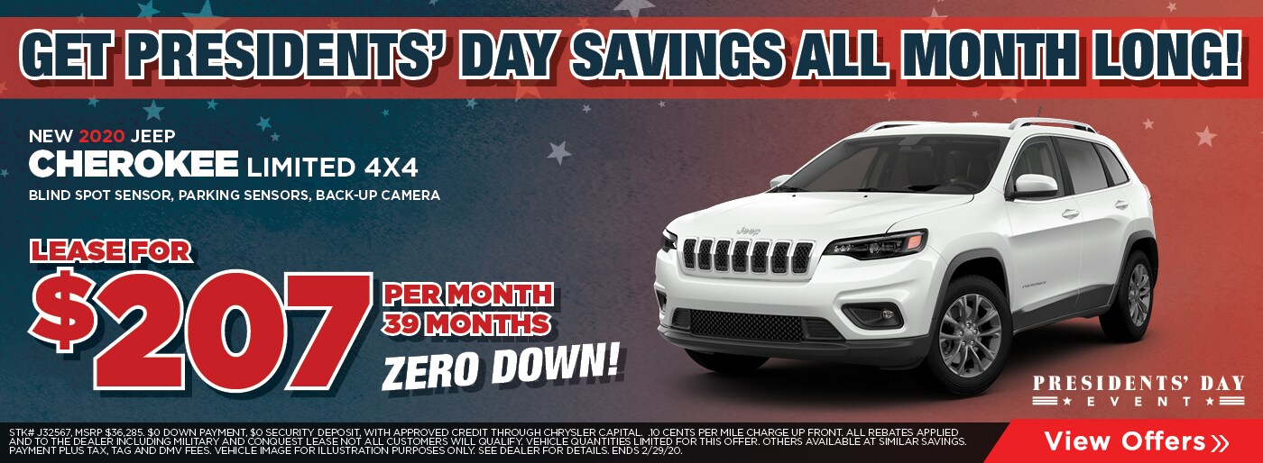 NEW 2020 Jeep Cherokee Limited 4x4 Lease Deal in Yonkers NY