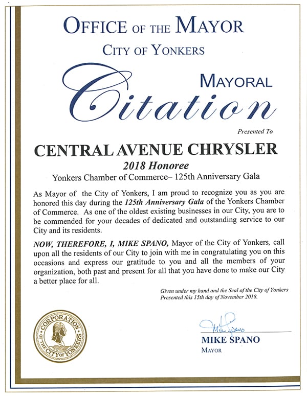 2018 Yonkers NY Honoree