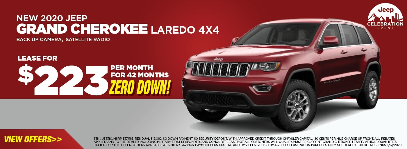 NEW 2020 Jeep Grand Cherokee Laredo 4x4 Lease Special In Yonkers NY , Westchester , Metro Aera