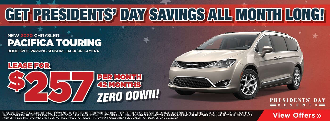 NEW 2020 Chrysler Pacifica Touring LEase Deal in Yonkers NY