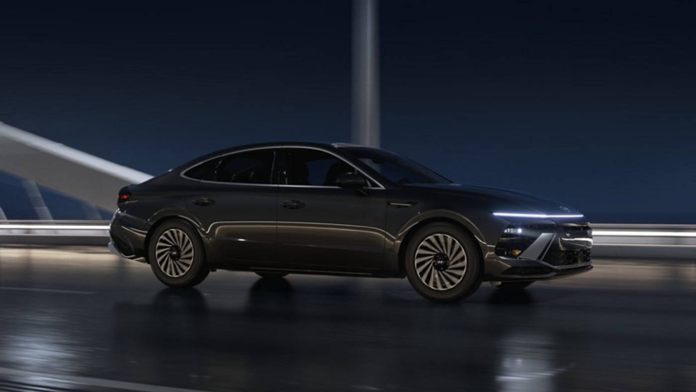 2024 Hyundai Sonata driving over a bridge