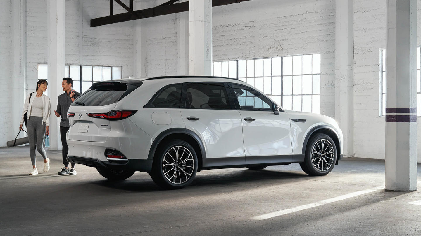 2025 Mazda CX-70 PHEV parked in a garage