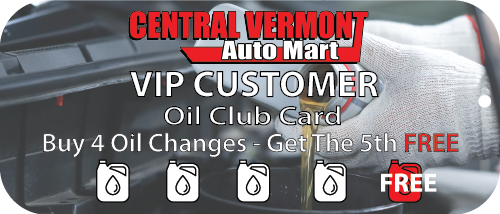 Oil-Change-Club-Front.png Central Vermont Auto Mart Oil Change Club Card