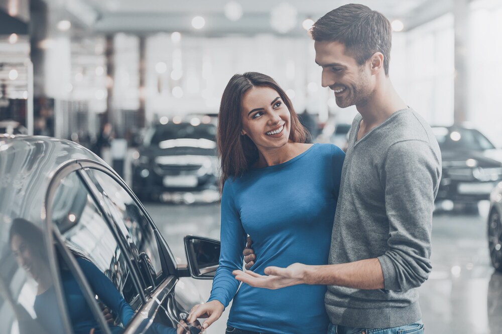 Looking At A Car in Dealership