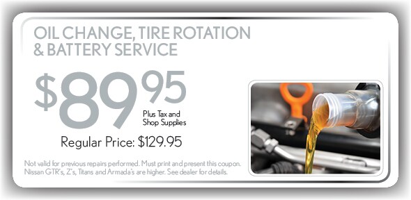 Oil Change, Tire Rotation, & Battery Service