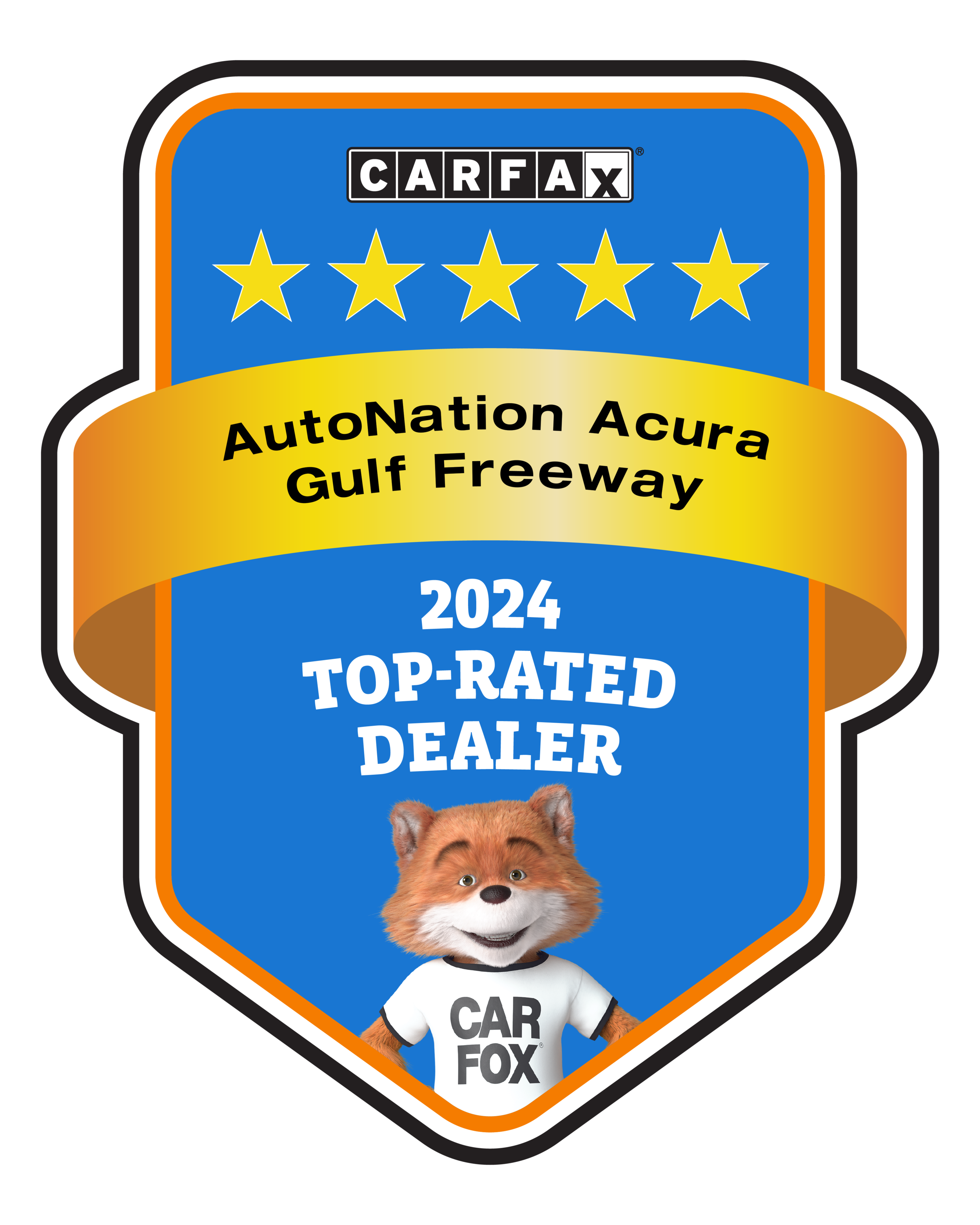 AutoNation Acura Gulf Freeway CARFAX Top-Rated Dealer badge