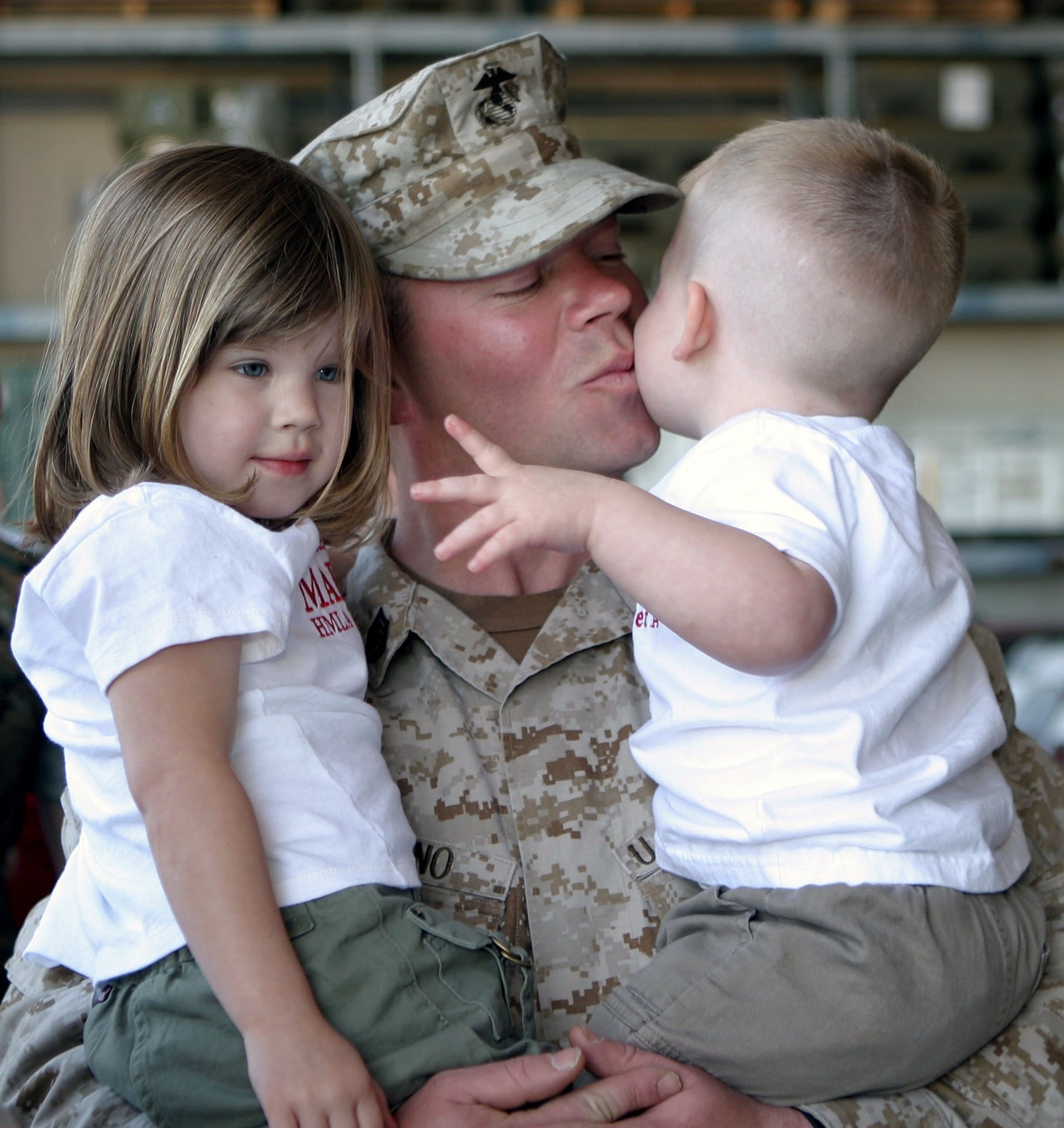 Military dad with two young children.jpg