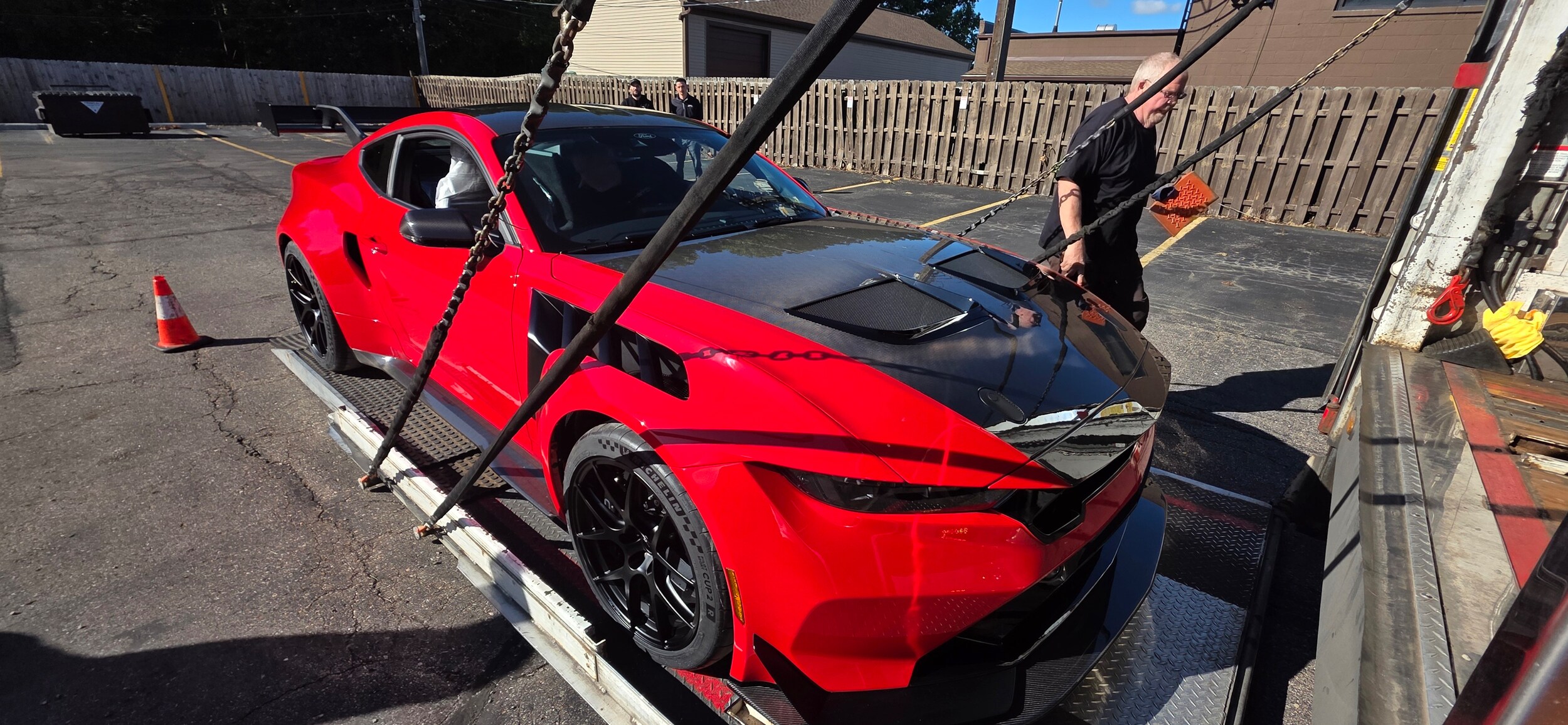 Exposed carbon fiber details on Ford Mustang GTD