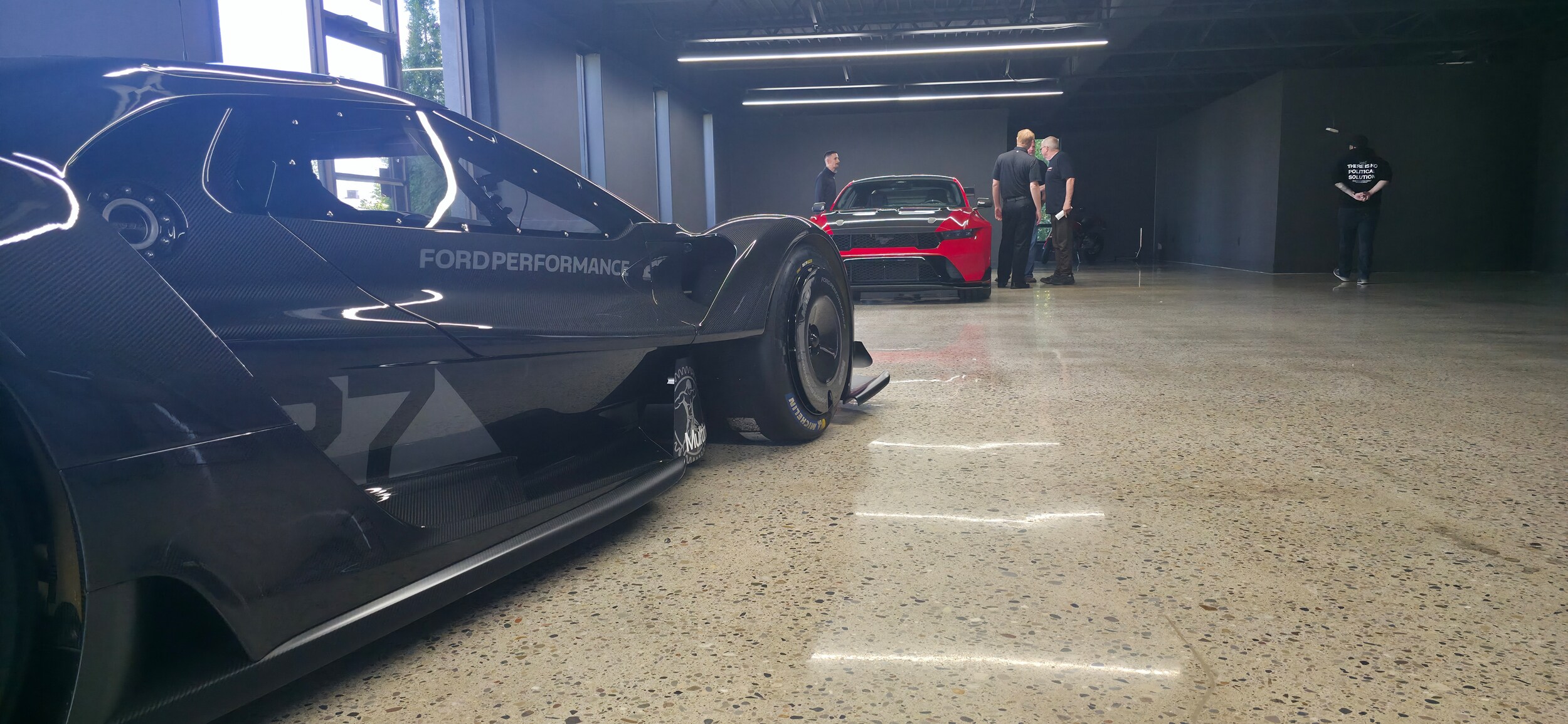 Hand laid carbon fiber hood on 2026 Ford Mustang GTD