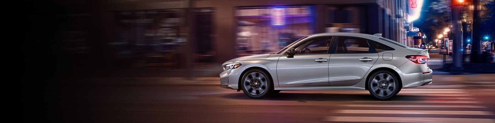 2026 Honda Civic driving in the city at night 2026 Honda Civic driving in the city at night