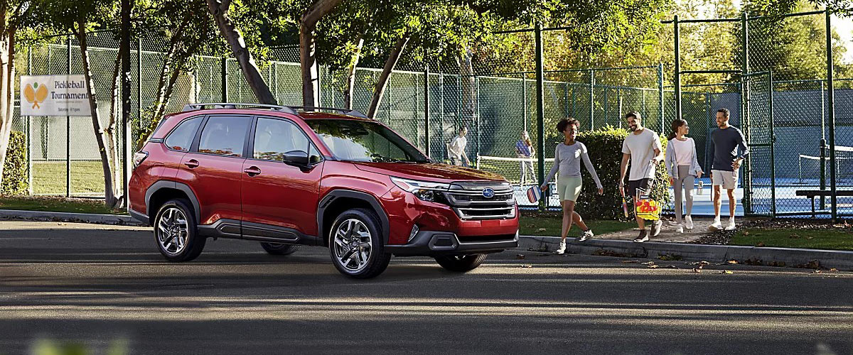 2026 Subaru Forester Trim Comparison Young group heading to their new Subaru Forester