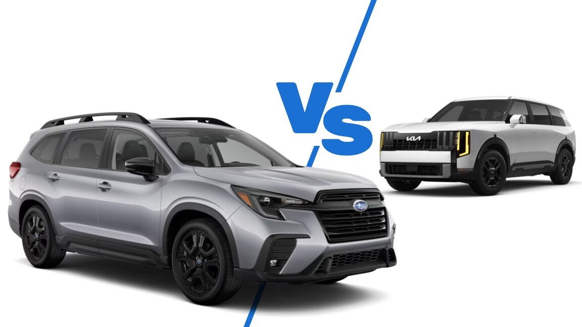 Subaru Ascent and Kia Telluride shown side by side for comparison