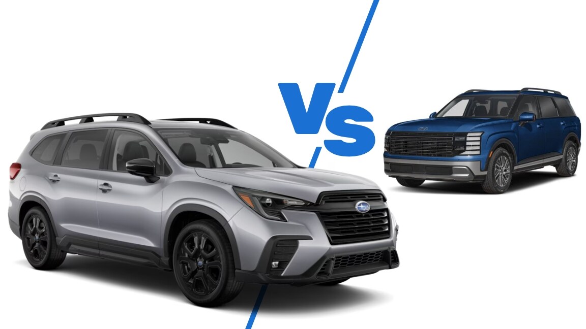 Subaru Ascent and Hyundai Palisade shown side by side for comparison