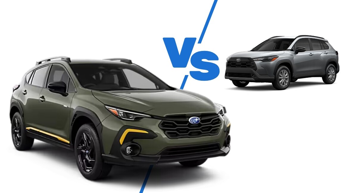 Subaru Crosstrek and Toyota Corolla Cross shown side by side for comparison