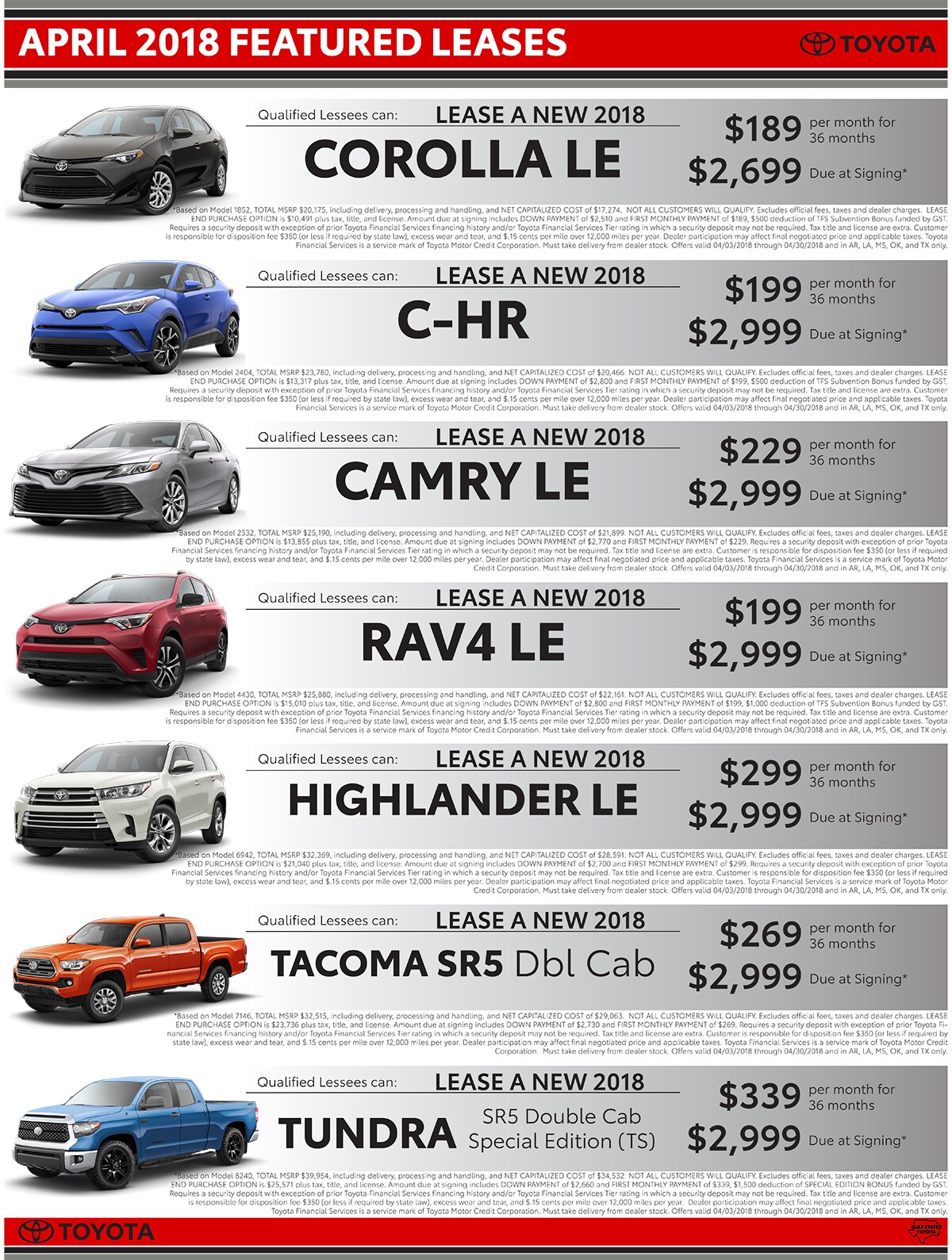 Classic Toyota of Texoma Monthly Lease Deals