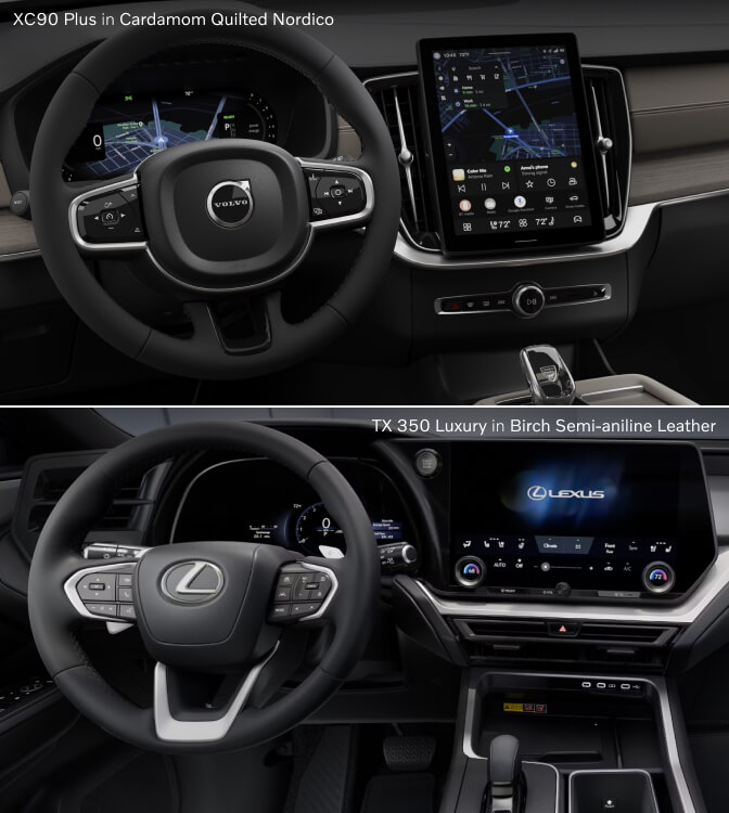 Volvo XC90 vs. Lexus TX Tech & Safety