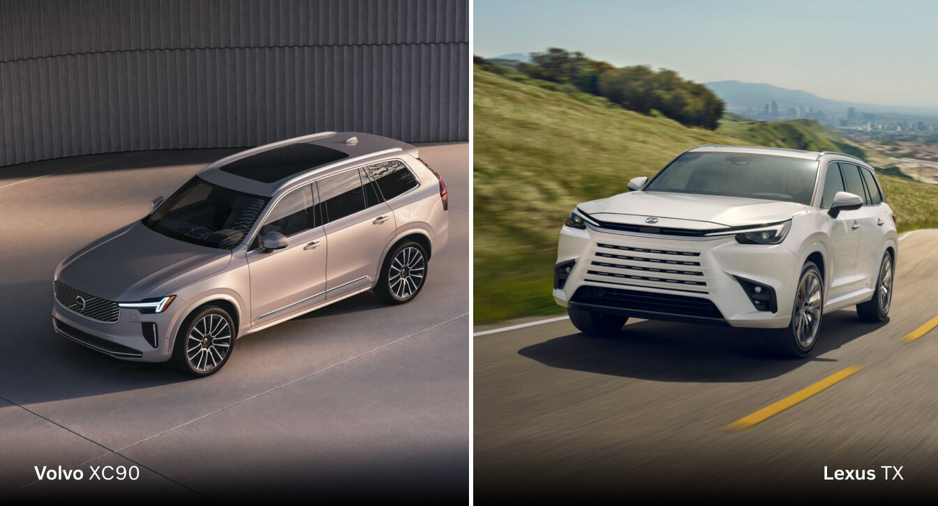 Volvo XC90 vs. Lexus TX Dimensions