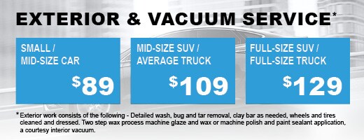 Exterior and Vacuum
Service