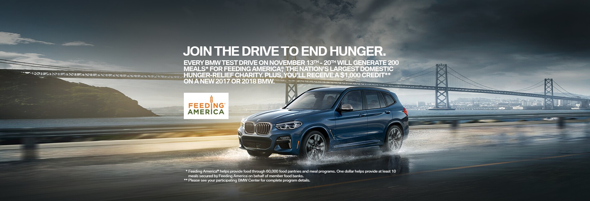 BMW Test Drive To End Hunger Schedule Your Test Drive Today