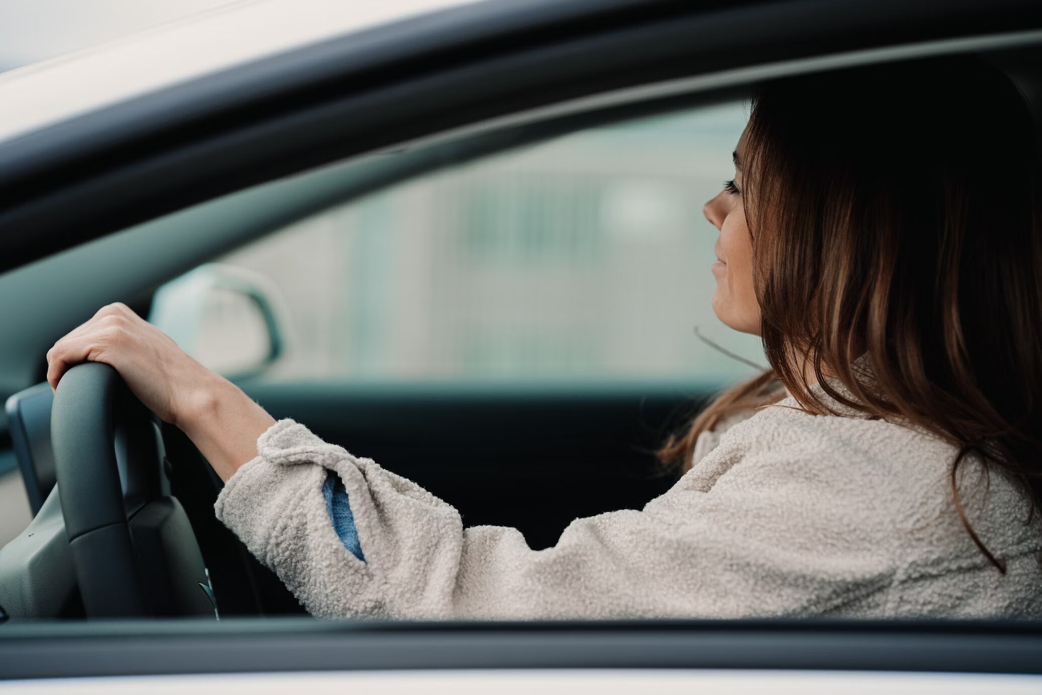 Person driving a car Person driving a car