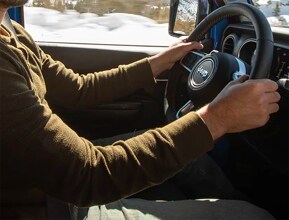 heated front seats and a heated steering wheel