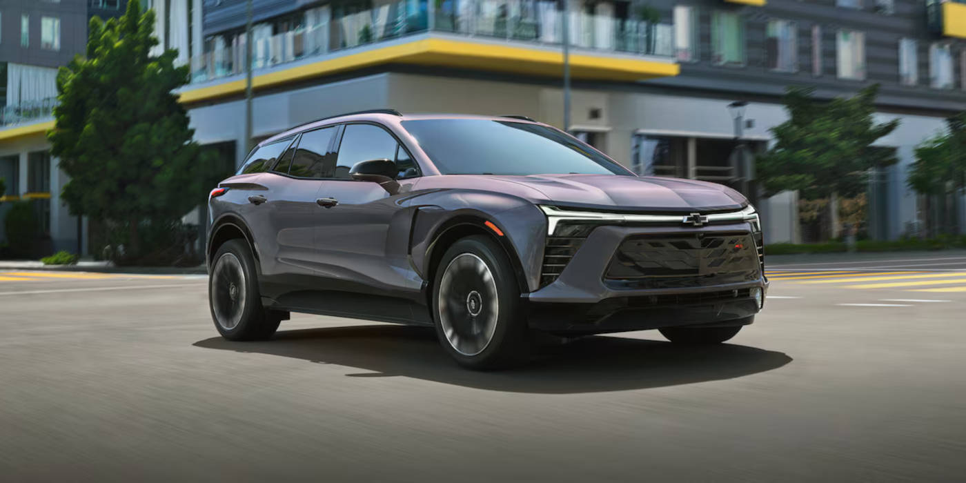 2025 Chevy Blazer EV driving through the city