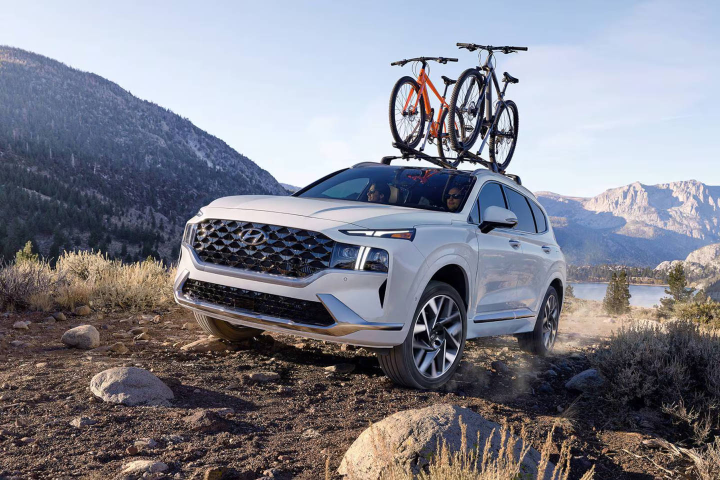 2023 Hyundai Santa Fe parked on a mountain