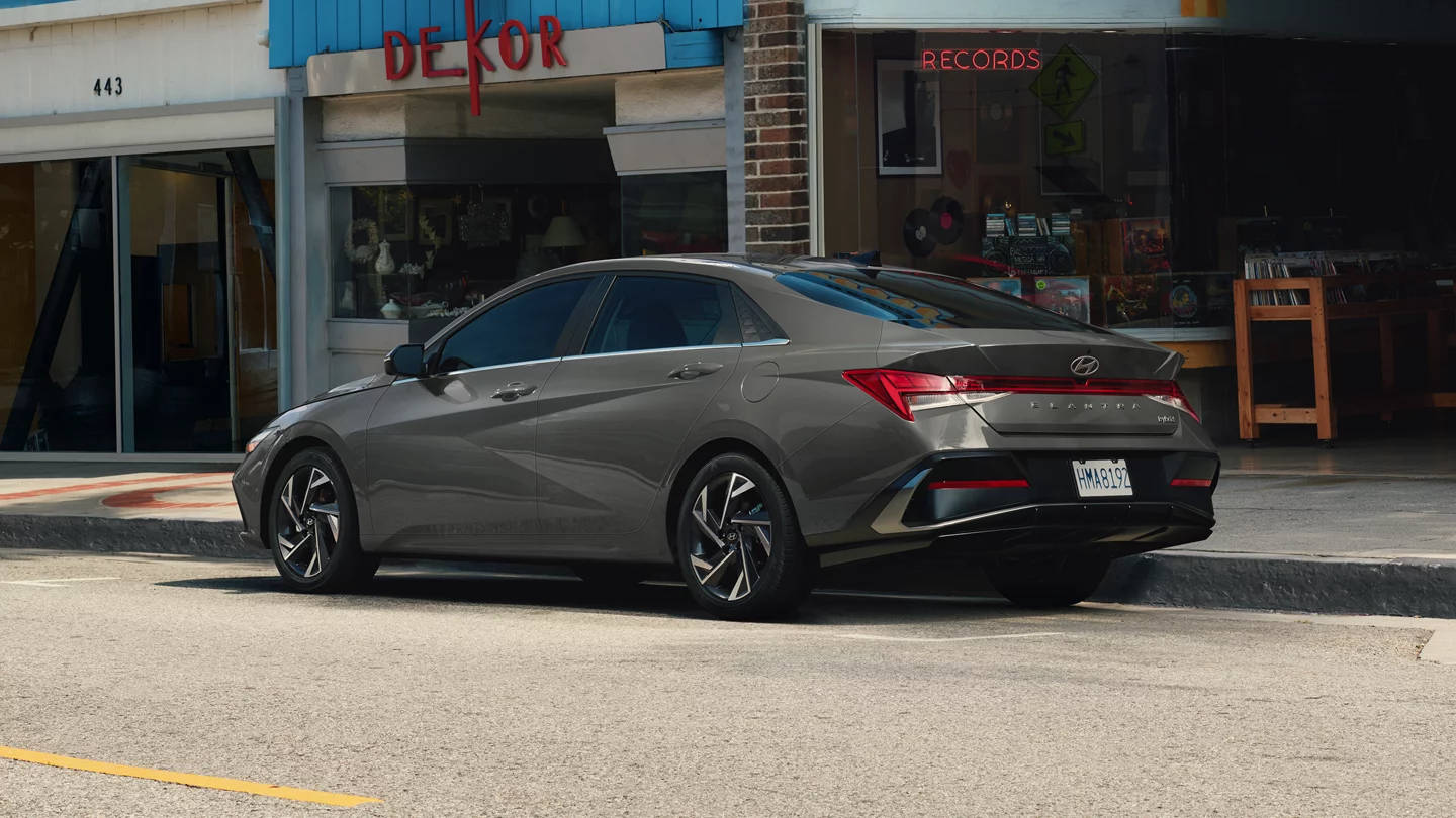 2025 Hyundai Elantra Hybrid parked in the city