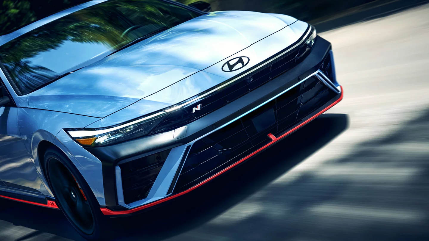 2025 Hyundai Elantra N close up of the front of the car
