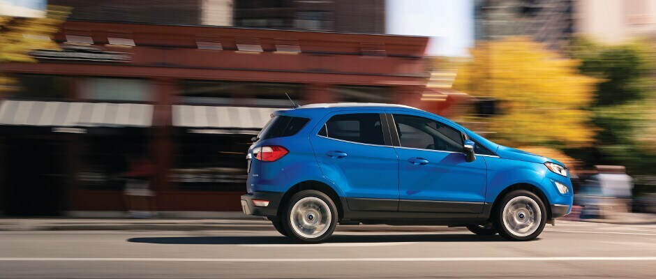 2018 Ford Ecosport cruising the road Blue 2018 Ford Ecosport