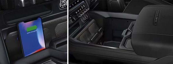 center console and charging station